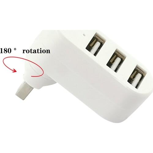 Hot USB Hubs 3 Ports USB 2.0 Hub Mini Rotate Splitter Adapter Hub For PC Notebook Laptop Mac Usb 2.0 Splitter Hub Accessories