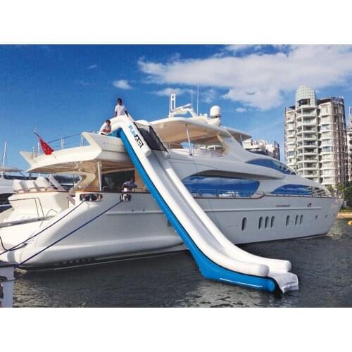 Yacht Used Water Park Slide , Water Slide Boat , Inflatable Yacht floating Water Slide with factory price