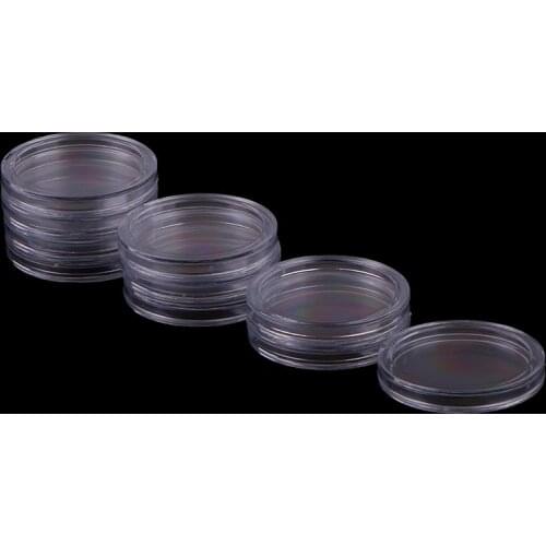 10PCS/lot Capsules Box Dia Transparent Small Round Coin Holder Box For Coin Collection Plastic Clear Coin 32mm