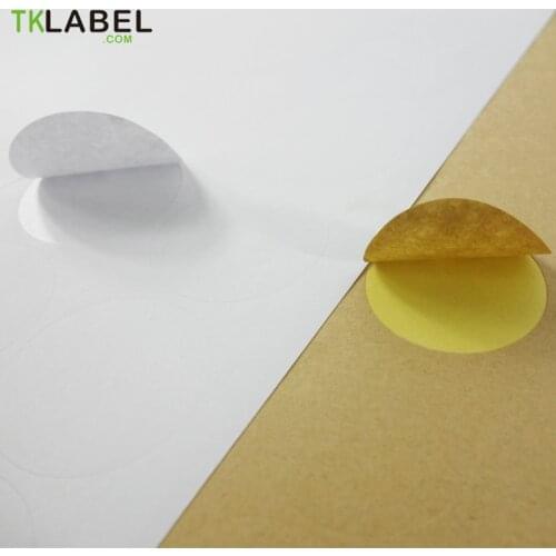 Kraft /Glossy White Round Label, 20 Sheets Printing Circle Stickers for Inkjet and Laser Printer 2cm 2.5cm 3cm 3.5cm 4cm 5cm 6cm
