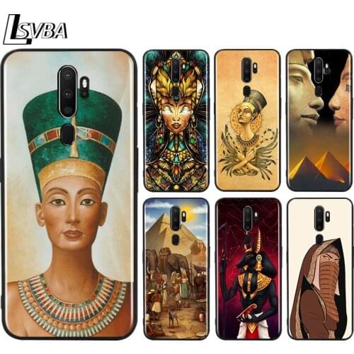 Black TPU Soft Cover Ancient Egyptian Pharaohs for OPPO A9 2020 Reno 10X ZOOM ACE 4 3 2 Z F Pro 4G 5G Phone Case