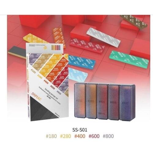 DSPIAE #180~#800 Sanding Sponge Set Professional Sanding Equipment For Modeler