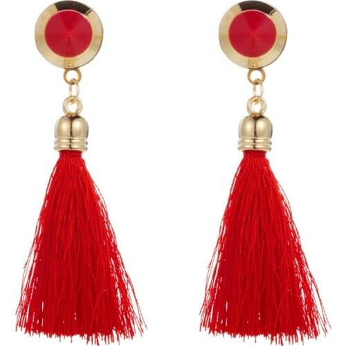 2020 New European and American Exaggerated Earrings, Super Beautiful Temperament Metal Oval Fashion Tassel Earring Charm