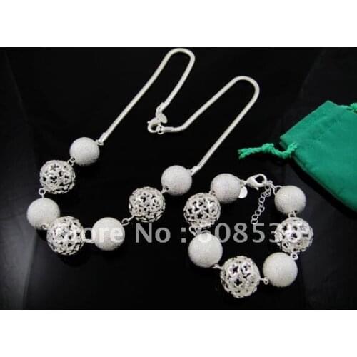 2017 new fashion jewelry, S925 Silver color necklace, Tennis necklace + bracelet 2 sets of Christmas gifts S39