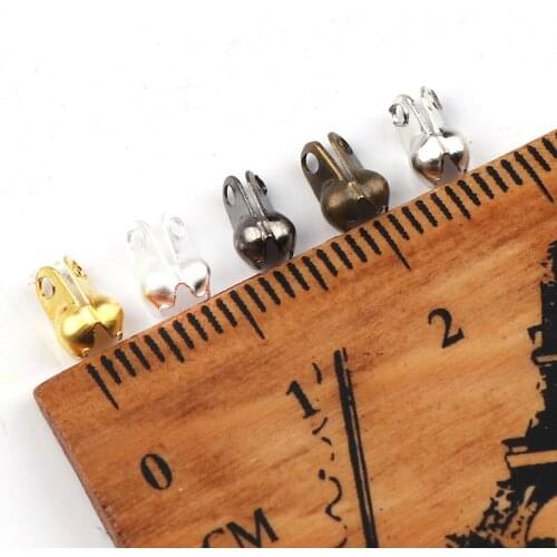 2.4mm Crimp Beads Buckles Cove Clasps Cord End Caps String Foldover DIY Necklace Connectors Jewelry Findings