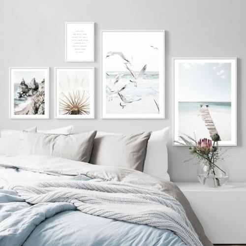 Dandelion Waterfall Beach Pier Ocean Rock Nordic Posters And Prints Wall Art Canvas Painting Wall Pictures For Living Room Decor