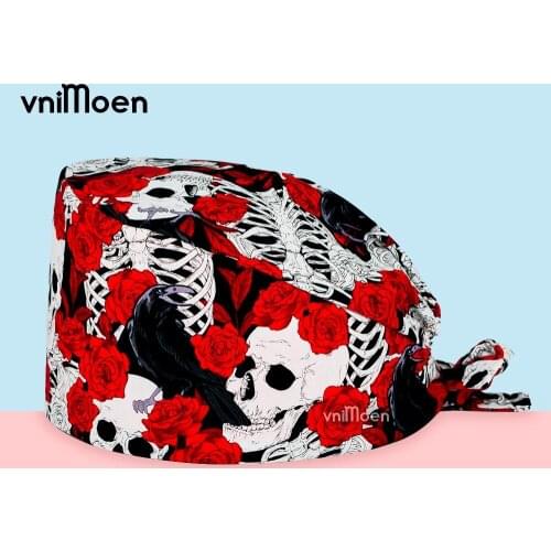Wholesale Scrub Cap 100% Cotton Cartoon Print Nursing Caps Beauty Salon Pet Shop Nurse Working Accessories Surgicals Hat