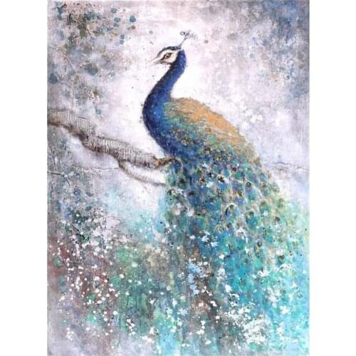 Animal Peacock DIY Cross Stitch 11CT Embroidery Kits Craft Needlework Set Cotton Thread Printed Canvas Home Decoration Room