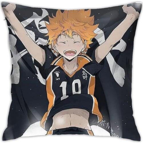 Pillow-caseSoft Print Home Decro Pillow Cover 45x45cm Haikyuu Anime Cosplay Cushion Pillow For Car Chair Outdoor Cushion Covers