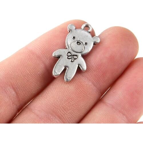 15pcs/Lot Gummy Bears Charm Silver Color Pendant Fit Handmade Keychain Accessories Findings Jewellery Making Supplies Wholesale
