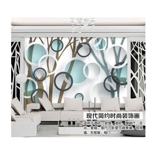 Custom 3d wallpaper Seamless 3 d large murals green abstract forest TV setting wall paper