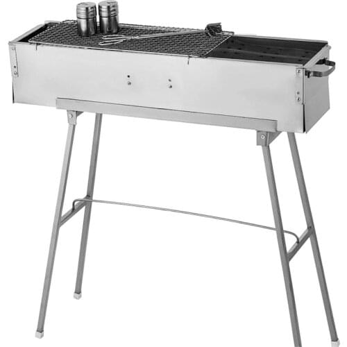 80cm long outdoor garden stainless steel folding bbq grill