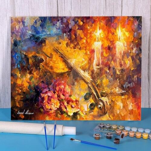 Violin Emotions DIY Painting By Numbers Set Oil Paints 50*70 Oil Painting Wall Paintings For Wholesale