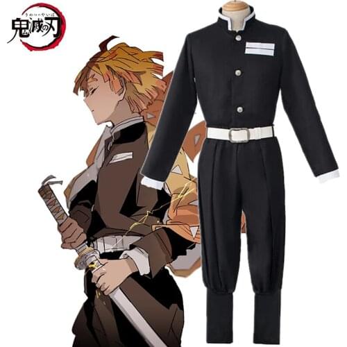 Kisatsutai Team Uniform Demon Slayer Anime Cosplay Set Kimetsu No Yaiba Kamado Tanjirou Agatsuma Zenitsu Costume Unisex