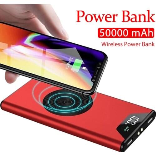 50000mAh Power Bank Portable Charging External Battery Charger LED 2USB Power Bank for iPhone Xiaomi Samsung PoverBank
