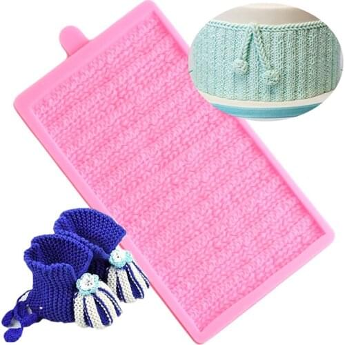 Knitting Silicone Molds Cake Border Baby Birthday Fondant Cake Decorating Tools Chocolate Gumpaste Moulds Resin Clay Candy Mold