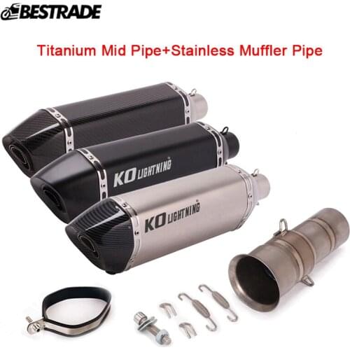 470MM Motorcycle Exhaust System Titanium Mid Tube 51mm Muffler Pipe Modified For Duke 1190/1050/1090 1290 Super Adventure R/S/T