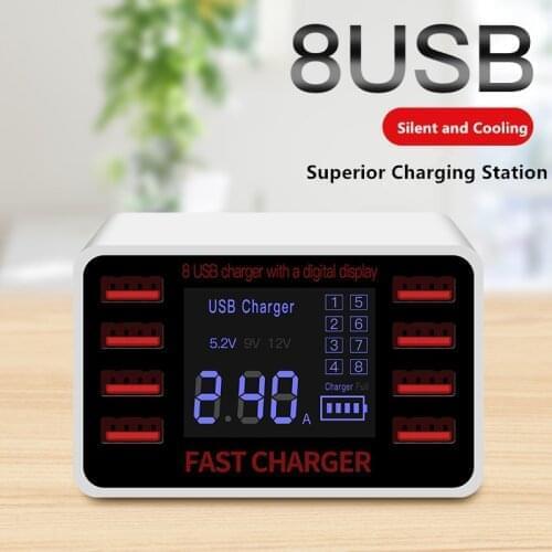 8 Ports Quick Charge 3.0 Led Display USB Charger For Android iPhone Adapter Phone Tablet Fast Charger For xiaomi huawei samsung