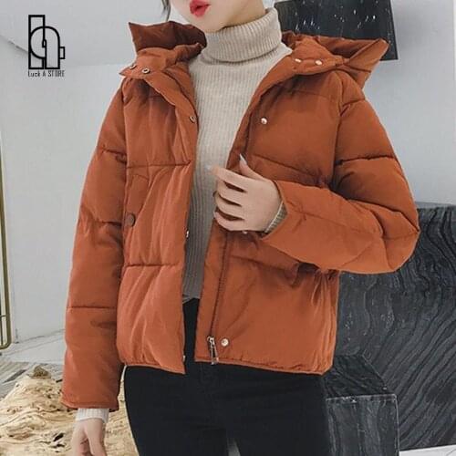 Luck A Women 7 Colors Thick Oversized Parka Winter Hooded Cotton Padded Jackets 2021 Warm Casual Coats Loose Outwear Feminina