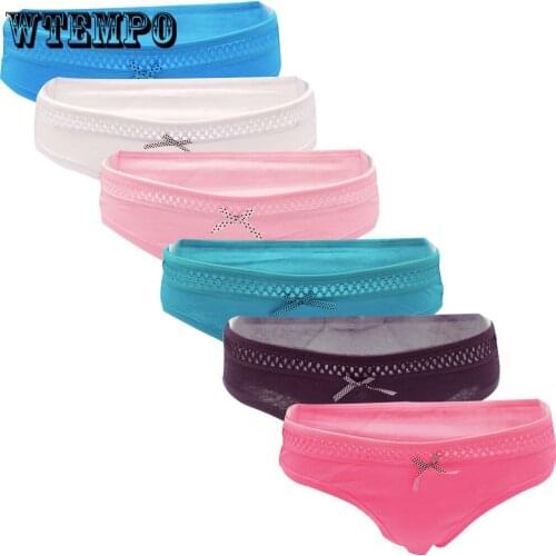 Women Sexy Panties Seamless Cotton G-string Underpants Briefs Woman Pantys Underwear Lingerie Ladies 6 PCS/Set