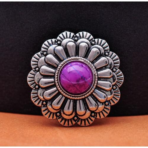 10PC 30mm SILVER 3D FLOWER BEAUTY TURQUOISE CONCHO SCREWBACK FOR LEATHERCRAFT BELT GARMENT KEYCHAIN DECOR