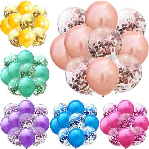 10PCS/Lot 12inch Confetti Air Balloons Happy Birthday Party Balloons Helium Balloon Decorations Wedding Ballons Party Supplies
