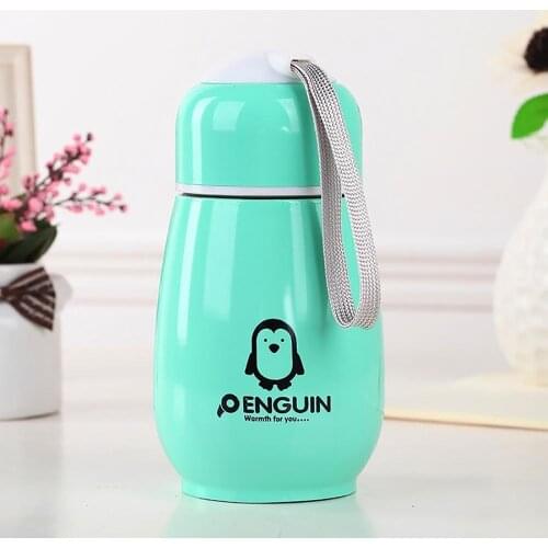 180ml Water Bottles Stainless Steel Penguin Design Insulated Vacuum Water Cup Leakproof Bottle Travel Water Storage Gift Bottle