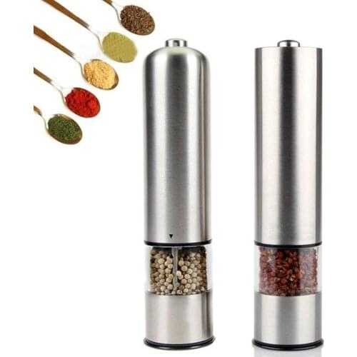 2020 New Electric Salt Pepper Spice Sauce Stainless Steel Mill Grinder w/ Light