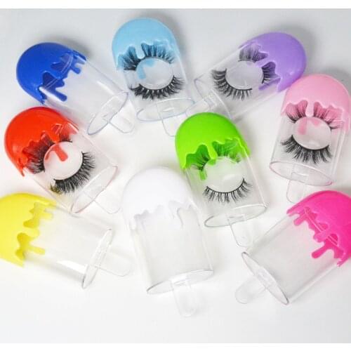 25 Mm Mink Lash Cases Packaging Wholesale Make Up Lashes Pack Eyelash Boxes 3D Eyelashes Ice Cream Makeup Lashes Box Case Bulk