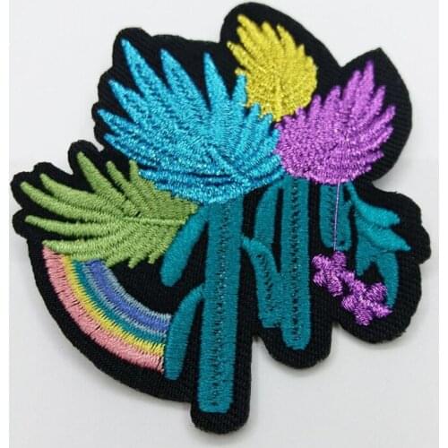 3pc/lot sequins embroidery patches cactus for clothing 6*7cm Embroidered applique for clothes Diy applique parches flower