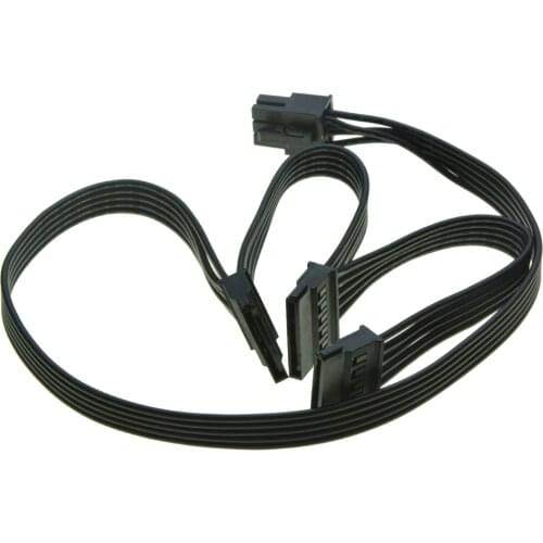 6Pin Male 1 to 3 SATA 15Pin Power Supply Splitter Extension Cable 15P Power Port Multiplier for Seasonic KM3 Series Modular