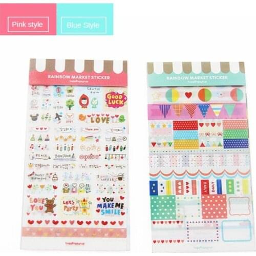 6 Cartoon Stickers DIY Diary Hand Account Beautiful Stickers Photo Album Protection Corner PVC Transparent Stickers Scrapbook