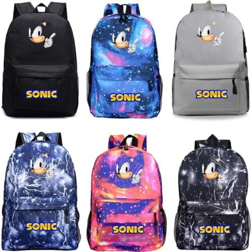 7 Colors Sonic Backpack Galaxy Bagpack for Teens Boys Girls Rucksack Popular Pattern Cartoon School BookBag Laptop Bags