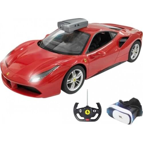 Ferrari 488 GTB Remote Control Car with VR Glasses and Camera High Quality Original Rastar 1:14 Scale Full Function Red Color