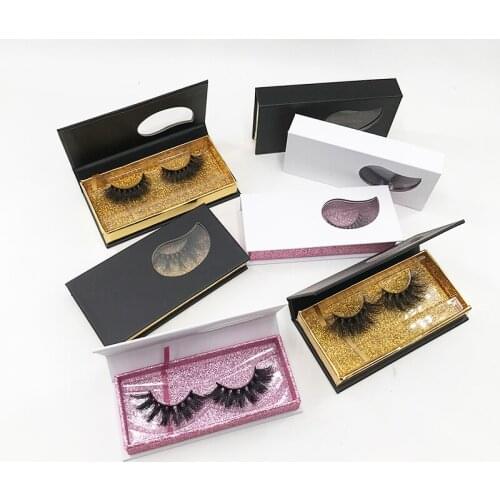 Custom Print Logo Black White Rectangle Magnetic Case Natural 3D Mink Lashes New Eyelash Packaging Box