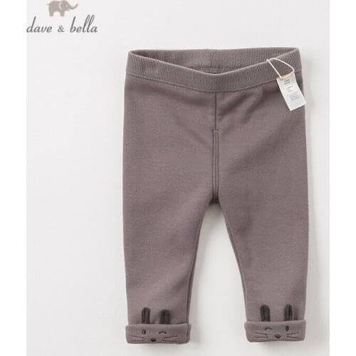 DBJ11491 dave bella winter baby girls pants children full length kids pants infant toddler trousers