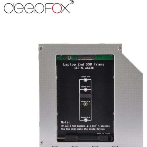 DeepFox Aluminum NGFF M.2 M2 2nd HDD Caddy 9.5mm SATA 3 Optibay Hard Disk Enclosure Adapter Case For 2.5 SSD HDD