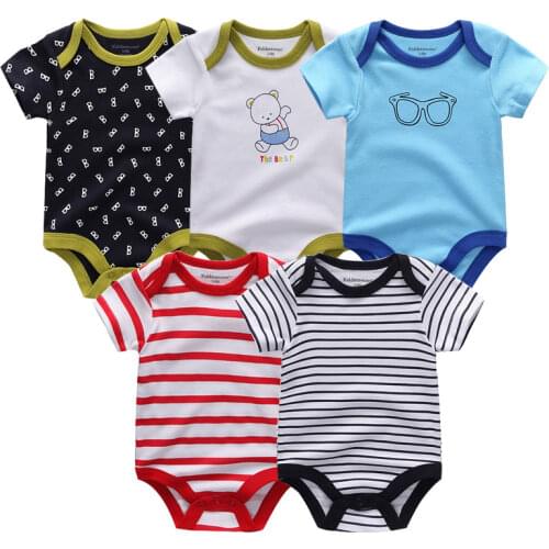 Newborn 5pcs/lot Summer 2021 Baby bodysuit Random 100% Cotton Baby Boy Girl Clothes Body Baby infant Jumpsuits