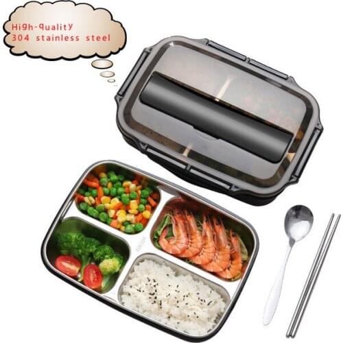 Hot sale 304 Stainless Steel Lunch Box With Kid Adult Bento Boxs Leakproof Japanese Food Container Portable Picnic Storage