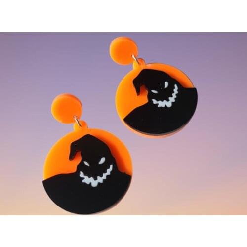 Halloween Acrylic Ornaments Horror Funny Fun Bat Earrings