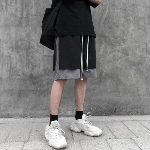Summer New Tooling Shorts Men Ins Fashion Students Loose All-match Shorts Straight Wide Leg CEC Casual Pants