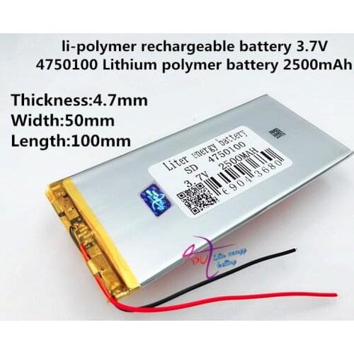 Best battery brand 3.7V,2500mAh (polymer lithium ion battery) Li-ion battery for DIY Mp3 MP4 MP5 GPS e-book 4750100