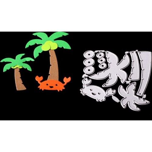 SCD1052 Coconut Tree CrabMetal Cutting Dies For Scrapbooking Stencils DIY Album Cards Decoration Embossing Folder Craft Die Cuts
