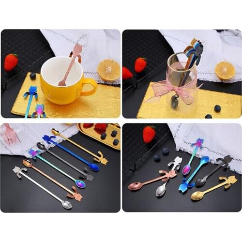 Mini Cat Coffee Spoon Stainless Steel Teaspoon Dessert Snack Milk Tableware