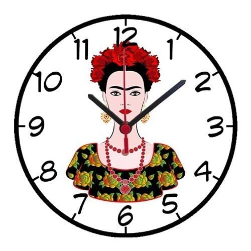 Frida-Themed Printed Seconds Wood Wall clock Wall clock relogio de parede настенные часы horloge murale