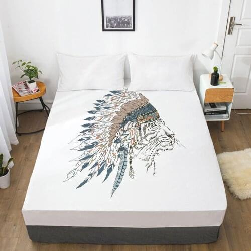 Customize Fitted Sheets Mattress Cover With Elastic Band 3D Bedsheet Linens 150x200 200x220 Bed Sheet Bedding Bohemia Indian