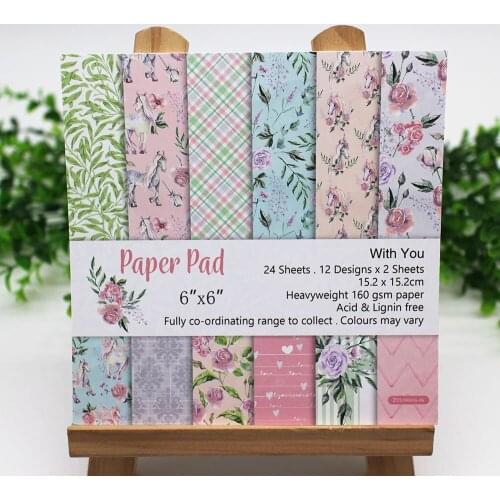 New design 6inch with you single-patterned paper Scrapbooking paper pack for Decor handmade craft paper craft Background pad