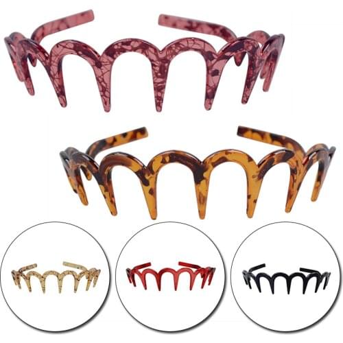 Men Women Girls Unisex Zig-Zag Shark Long Tooth Headband Plastic Resin Non-Slip Wave Comb Hair Hoop Headwear DIY Headpiece