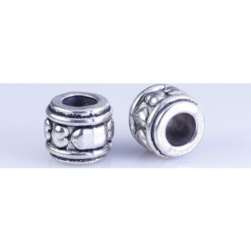 Wholesale 20pcs silver plated round beads Big Hole Beads Fit style European Bracelet hole 5.5mm