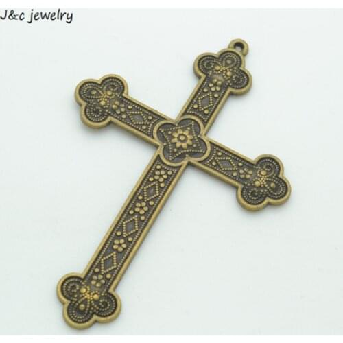 Wholesale 4pcs antique bronze plated Crosses charms DIY Jewelry Making 80*54mm T11